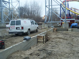 Maintenance building foundation panels at Cedar Point Amusement Park