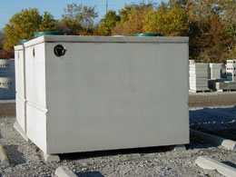 1500 gallon septic tanks ready for installation.